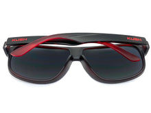 Classic Modern Retro Sporty Style KUSH SUNGLASSES Large Matte Black & Red Frame 7767