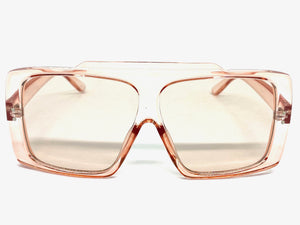 Classic Vintage Retro Style SUNGLASSES Large Pink Frame 80504