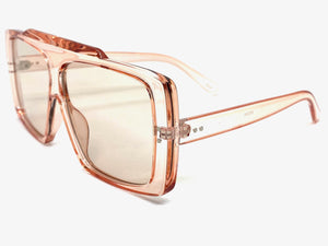 Classic Vintage Retro Style SUNGLASSES Large Pink Frame 80504