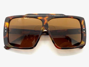 Classic Vintage Retro Style SUNGLASSES Large Tortoise Frame 80504