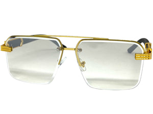Men's Classy Elegant Luxury Designer Hip Hop Style SUNGLASSES Gold & Wooden Frame 7537