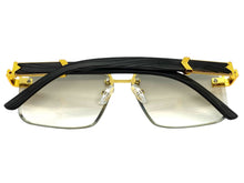 Men's Classy Elegant Luxury Designer Hip Hop Style SUNGLASSES Gold & Wooden Frame 7537