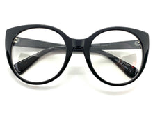 Classic Vintage Retro Cat Eye Style Clear Lens EYEGLASSES Large Black Frame E2081