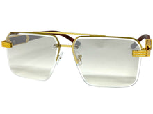 Men's Classy Elegant Luxury Designer Hip Hop Style SUNGLASSES Gold & Wooden Frame 7537