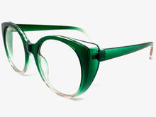 Classic Vintage Retro Cat Eye Style Clear Lens EYEGLASSES Large Green Frame E2081