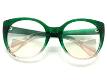 Classic Vintage Retro Cat Eye Style Clear Lens EYEGLASSES Large Green Frame E2081