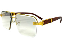 Men's Classy Elegant Luxury Designer Hip Hop Style SUNGLASSES Gold & Wooden Frame 7537