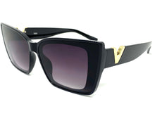 Classy Elegant Vintage Retro Cat Eye Style SUNGLASSES Large Black Frame 5263