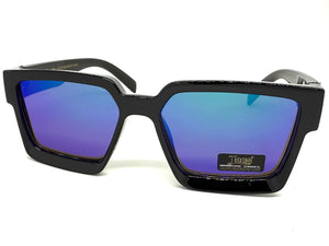 Classic Hardcore Biker Gangster Style LOCS SUNGLASSES Black Frame - Green Lens 91209