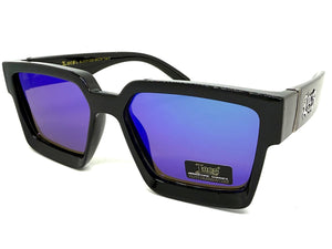 Classic Hardcore Biker Gangster Style LOCS SUNGLASSES Black Frame - Green Lens 91209