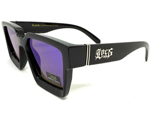 Classic Hardcore Biker Gangster Style LOCS SUNGLASSES Black Frame - Green Lens 91209