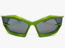 Oversized Modern Futuristic Sporty Wrap SUNGLASSES Large Green Frame P0028