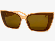 Classy Elegant Vintage Retro Cat Eye Style SUNGLASSES Large Caramel Frame 5263