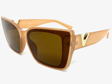 Classy Elegant Vintage Retro Cat Eye Style SUNGLASSES Large Caramel Frame 5263