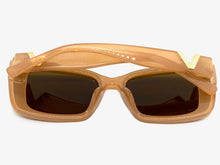 Classy Elegant Vintage Retro Cat Eye Style SUNGLASSES Large Caramel Frame 5263