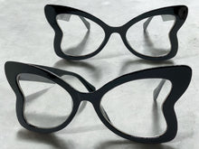 Oversized Vintage Retro Style Clear Lens EYEGLASSES Large Butterfly Black Frame 81261