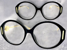 Oversized Vintage Retro Style Clear Lens EYEGLASSES Large Black & Gold Frame 89474
