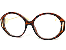 Oversized Vintage Retro Style Clear Lens EYEGLASSES Large Tortoise & Gold Frame 89474