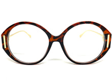 Oversized Vintage Retro Style Clear Lens EYEGLASSES Large Tortoise & Gold Frame 89474