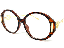 Oversized Vintage Retro Style Clear Lens EYEGLASSES Large Tortoise & Gold Frame 89474