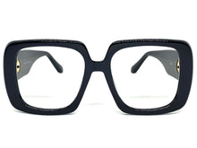 Oversized Classic Retro Style Large Thick Square Black Lensless Eye Glasses- Frame Only NO Lens 80446