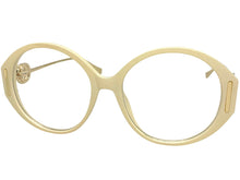 Oversized Vintage Retro Style Clear Lens EYEGLASSES Large Cream & Gold Frame 89474