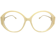 Oversized Vintage Retro Style Clear Lens EYEGLASSES Large Cream & Gold Frame 89474