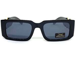 Classic Hardcore Biker Gangster Style LOCS SUNGLASSES Black Frame Dark Lens 91220