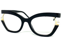 Classic Vintage Retro Cat Eye Style Clear Lens EYEGLASSES Large Black Frame E2069