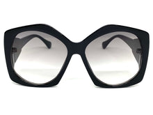 Oversized Vintage Retro Style SUNGLASSES Large Black Frame 80456