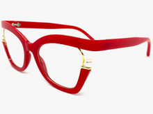 Classic Vintage Retro Cat Eye Style Clear Lens EYEGLASSES Large Red Frame E2069