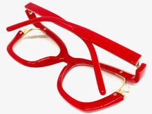 Classic Vintage Retro Cat Eye Style Clear Lens EYEGLASSES Large Red Frame E2069