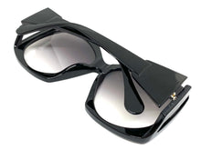 Oversized Vintage Retro Style SUNGLASSES Large Black Frame 80456