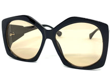 Oversized Vintage Retro Style SUNGLASSES Large Black Frame 80456