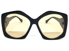 Oversized Vintage Retro Style SUNGLASSES Large Black Frame 80456