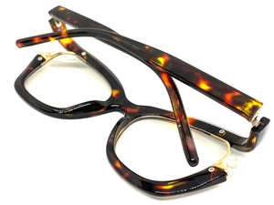 Classic Vintage Retro Cat Eye Style Clear Lens EYEGLASSES Large Tortosie Frame E2069