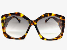 Oversized Vintage Retro Style SUNGLASSES Large Leopard Frame 80456
