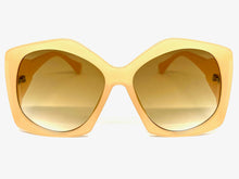 Oversized Vintage Retro Style SUNGLASSES Large Beige Frame 80456
