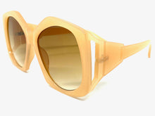 Oversized Vintage Retro Style SUNGLASSES Large Beige Frame 80456