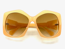 Oversized Vintage Retro Style SUNGLASSES Large Beige Frame 80456