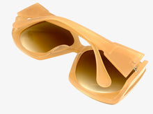 Oversized Vintage Retro Style SUNGLASSES Large Beige Frame 80456