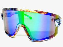 Oversized Retro Sporty Wrap Around Style SUNGLASSES Large Graffiti Frame 5304