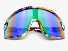 Oversized Retro Sporty Wrap Around Style SUNGLASSES Large Graffiti Frame 5304