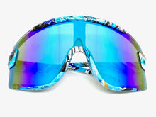 Oversized Retro Sporty Wrap Around Style SUNGLASSES Large Graffiti Frame 5304