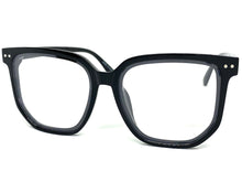 Oversized Vintage Retro Style Clear Lens EYEGLASSES Large Square Black Frame E2071