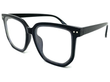 Oversized Vintage Retro Style Clear Lens EYEGLASSES Large Square Black Frame E2071