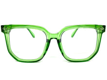Oversized Vintage Retro Style Clear Lens EYEGLASSES Large Square Green Frame E2071
