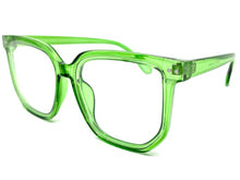 Oversized Vintage Retro Style Clear Lens EYEGLASSES Large Square Green Frame E2071