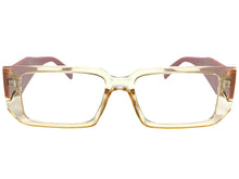 Classy Modern Contemporary Style Clear Lens EYEGLASSES Thick Champagne Frame 81254