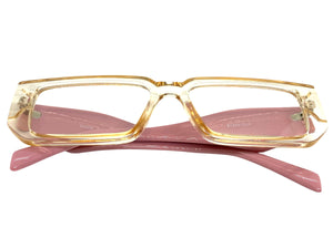 Classy Modern Contemporary Style Clear Lens EYEGLASSES Thick Champagne Frame 81254